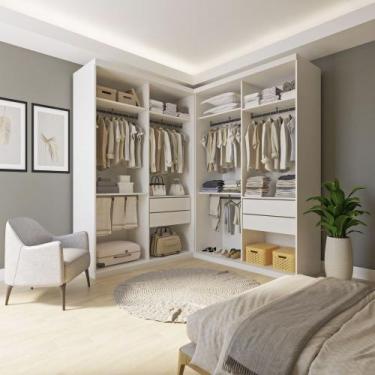 Imagem de Closet Casal Júlia Duo sem Portas 4 Gavetas Minastex, Branco