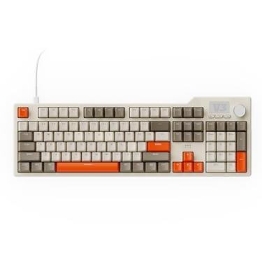 Imagem de DAIDAI Teclado AJAZZ AK35I V3 104 teclas tamanho completo com junta com fio com botões multimídia e controle de botão | Pad de cinco camadas | Teclas PBT perfil OEM | Teclado personalizado