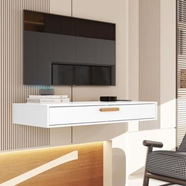 Imagem de Aparador bancada Suspensa Penteadeira Escrivaninha Salinas Cor Branco 