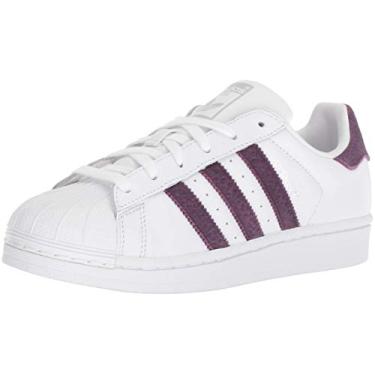 Imagem de adidas Originals Tênis de corrida feminino Superstar, Noite branca/vermelha/prata metálica, 5.5