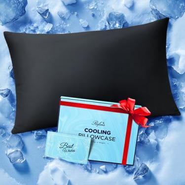 Imagem de Fronha gelada para quem dorme quente, instantaneamente fresca, fica fria a noite toda, mais macia do que capas de almofada de seda, capas de travesseiro com zíper invisível, presente para homens e