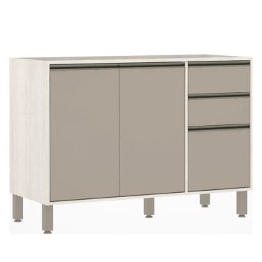 Imagem de Balcão De Pia Para Cozinha 120 Cm 2 Portas Linea Luciane Pátina Ff-mocca Laca