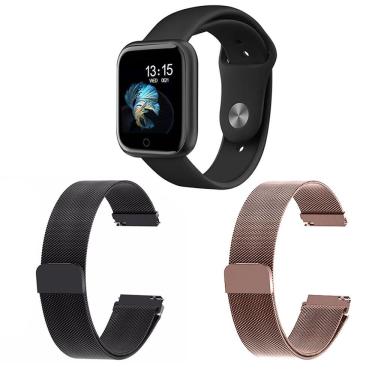 Imagem de Kit 1 Smartwatch P70 Preto + 2 Pulseiras Preto E Rosa