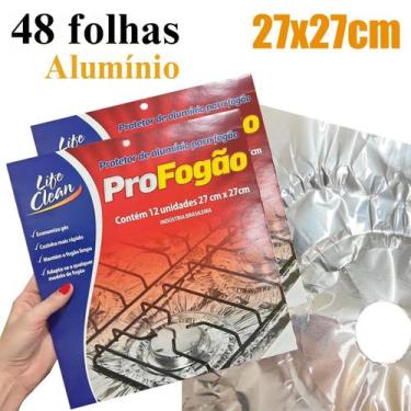Imagem de Protetor de alumínio para Fogão com 48 unid, forra Fogão, Alumínio, Tr