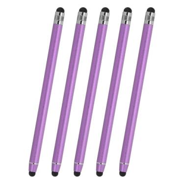 Imagem de PATIKIL 5 canetas Stylus para tela sensível ao toque, 2 em 1, caneta universal de alta sensibilidade, capacitiva para celulares, tablets, laptops, dispositivos com tela sensível ao toque, roxa