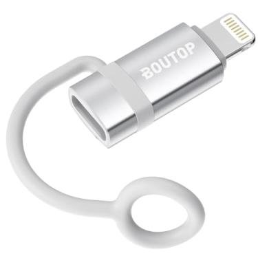 Imagem de BOUTOP [Certificado Mfi] Adaptador Usb C Para Lightning, Tipo Com Suporte Carregamento Rápido Pd De 36 W, Compatível Iphone E Ipad, Prata