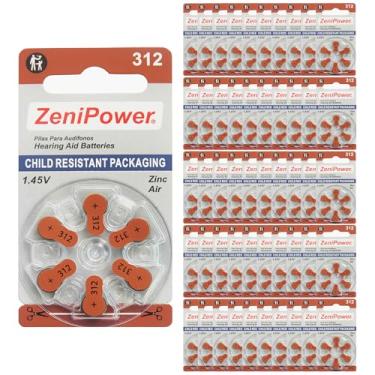 Imagem de ZeniPower Pilhas Para Aparelhos Auditivos Tamanho 312, 50 X 6 Cartões De Discagem = 300