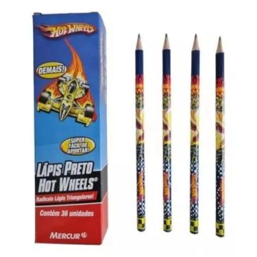 Imagem de Lápis Preto No 2 Triangular Hot Wheels Mercur 5 Unidades - Napolestore