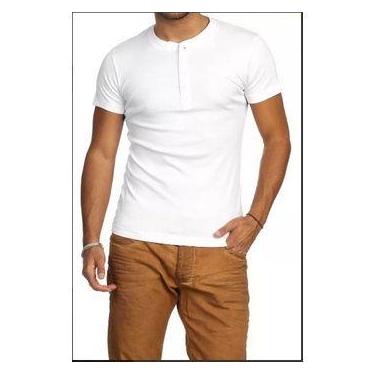 Imagem de Camiseta HENLEY Classic Slim Fit Manga Curta Gola Redonda BRANCA - J S