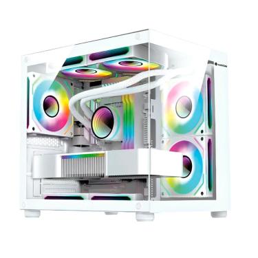 Imagem de Gabinete Gamer Aquário Hayom GB1797 - Vidro Temperado - Incluso 4 Coolers 120mm - Micro ATX - Branco