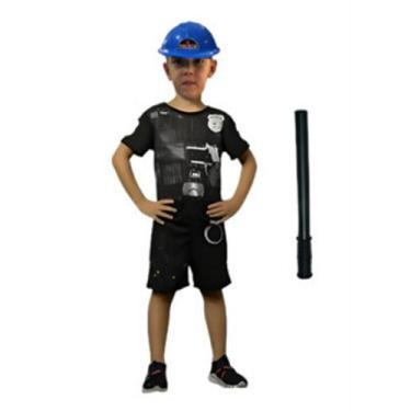 Imagem de Fantasia Roupa Infantil Policial Polícia com Capacete - MWM MODAS, C, 