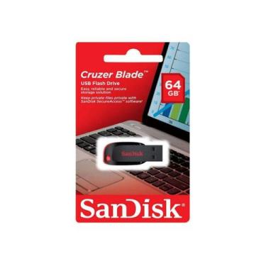 Imagem de Pen Drive SanDisk 64GB Cruzer Blade USB 2.0 SDCZ50-064G-B35