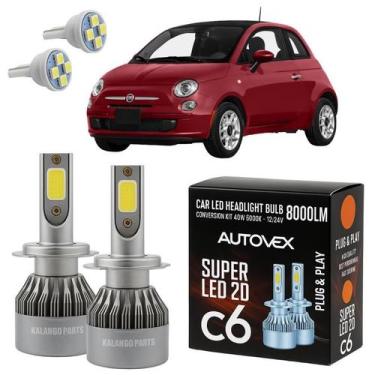 Imagem de Lâmpada Farol Baixo LED H7 Super Branca Fiat 500 2009 A 2016 - Autovex