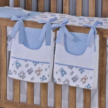 Imagem de Porta Fralda Organizador Quarto de Bebê Menino Menina 2 Peças Com Laço