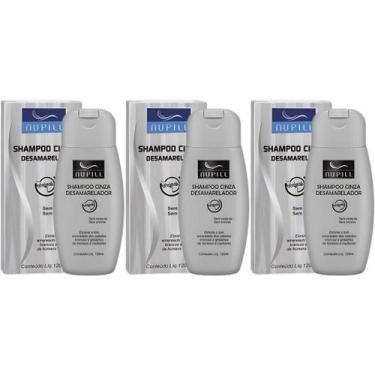 Imagem de Kit 3 Shampoo Cinza Nupill Desamarelador Cabelo Profissional Sem Amoni