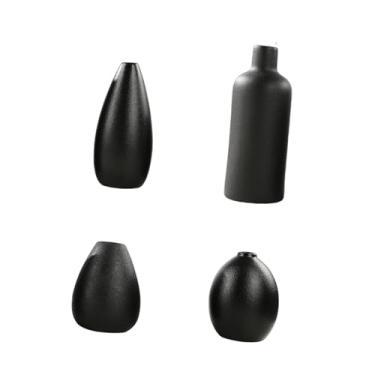 Imagem de IEUDNS 4 peças de vasos de cerâmica, decoração de mesa, acessório floral, vasos de flores decorativos para casa de fazenda, banheiro, mesa de casa, quarto