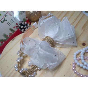 Imagem de Laço de organza na tiara de strass - mil e um laços