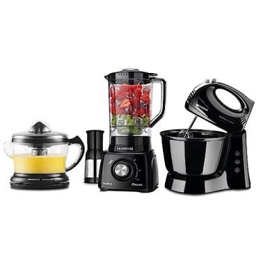 Imagem de Conjunto Mondial, Liquidificador + Batedeira + Espremedor, 220V - KT-105-B