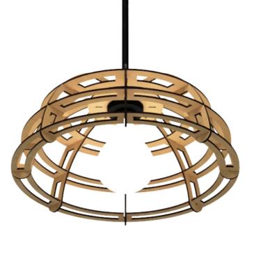 Imagem de Luminária Teto Tipo Pendente Gruta Mdf - Completa Mdf Cru