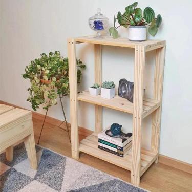 Imagem de Estante 3 Prateleiras em Pinus, Compacta, Funcional e Perfeita para Or