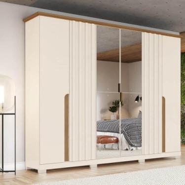 Imagem de Guarda-roupa 256cm Casal com Espelho 6 Portas 6 Gavetas Napoli Henn, O