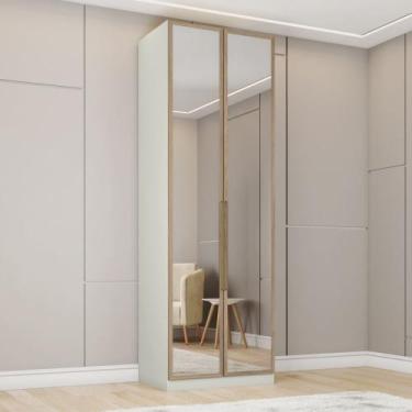 Imagem de Guarda-roupa Modulado 80cm 2 Portas com Espelho 3 Gavetas Seletto Henn