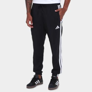 Imagem de Calça Adidas Plano 3 Stripes Masculina, Preto, GG