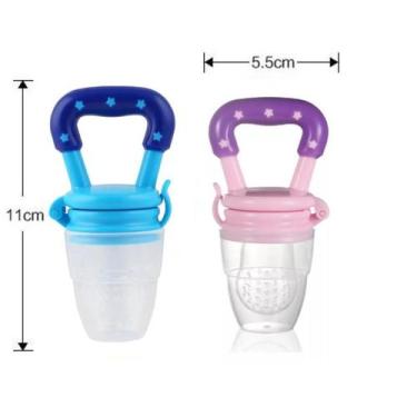 Imagem de 2 Und Chupetas Alimentadoras Frutas Papinha Bebe Colorida - Pro Baby, 