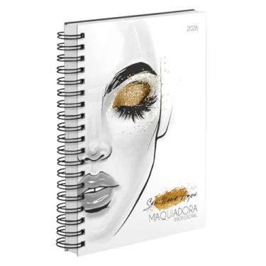 Imagem de Agenda Comercial 2026 Personalizada Capa Dura Maquiadora Brilho