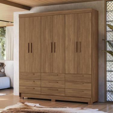 Imagem de Guarda-roupa 6 Portas 9 Gavetas Mdp Colombo Jatoba