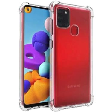 Imagem de Capa Capinha Com Bordas Anti Impacto Para Galaxy A21s Tela de 6,5 Polegadas (Bluepink)
