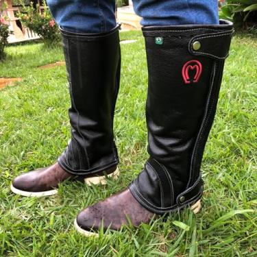 Imagem de Perneira Vaqueta Mangalarga Unissex Para Proteção (Preto, P)