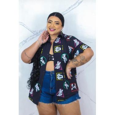 Imagem de Camisa Botão Divertida Unissex Margarida Minnie e Mickey - cs modas, P