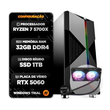 Imagem de PC GAMER HERTZ® RYZEN 7 5700X WATER COOLER 240MM 32GB SSD 1TB RTX 5060 8GB GABINETE GAMER