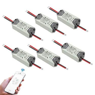 Imagem de eMylo Interruptor inteligente WiFi sem fio relé de luz Tuya módulo de controle remoto 2,4 GHz WiFi Home Automation Timer Switch compatível com Alexa Echo Google Home