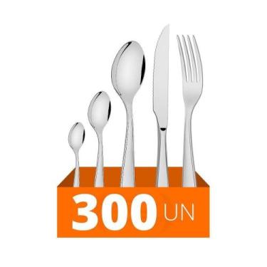 Imagem de Faqueiro Laguna Com 300 Peças Luxo Totalmente Em Aço Inox Itop - Tramo