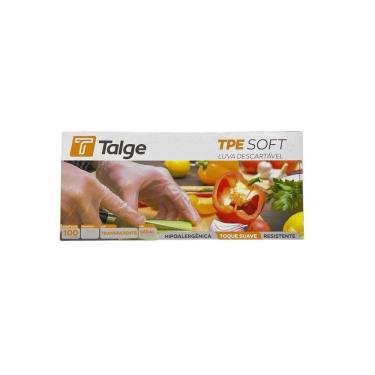 Imagem de Luva Descartável Tpe Soft Talge C/100Un - Transparente - M