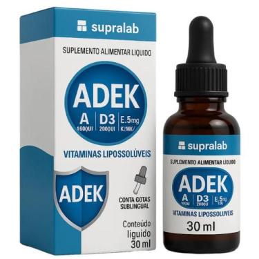 Imagem de Vitamina ADEK A D3 E K2 Frasco 30 ml gotas d3 2000ui KADE - SUPRAERVAS