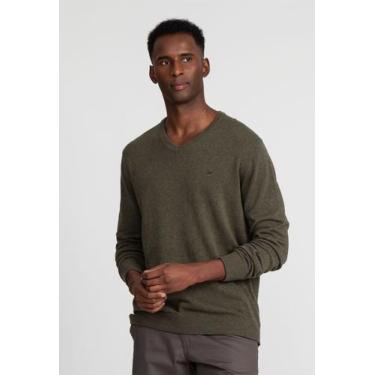 Imagem de Suéter Docthos Slim Gola V Fio Melange, 041 verde militar, P