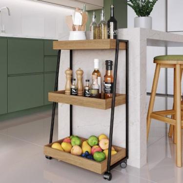 Imagem de Carrinho Organizador Fruteira Industrial Multiuso Lino Mel Z54 - Mpoze