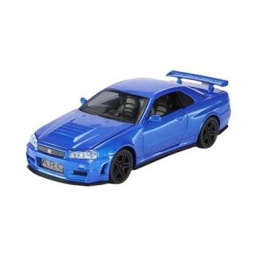 Imagem de Modelo De Carro Em Liga GTR-R34 Escala 1:24 Efeitos Sonoros Autênticos