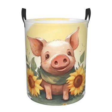 Imagem de Cesto de lavanderia sorridente dobrável à prova d'água cesto de armazenamento de roupas com alças pano oxford organizador de brinquedos cesta para banheiro, lavanderia, quarto, médio