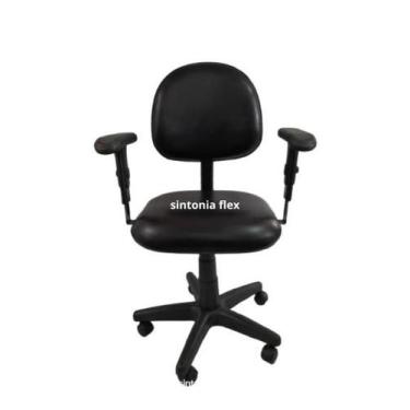 Imagem de Cadeira executiva com braço regulagem corano preto - Sintonia Flex