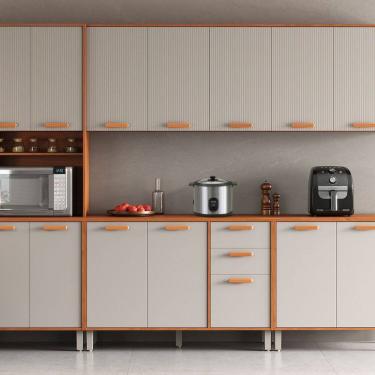 Imagem de Cozinha Completa Modulada 5 Peças Itafriz Itatiaia Cinamomo/Cinza