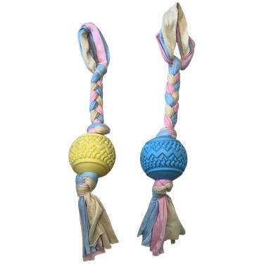 Imagem de Brinquedo Mordedor Pet Bola Com Corda Puxador Cães
