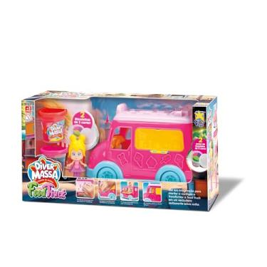 Imagem de Diver Massa Food Truck, Kit Massinha de Modelar com Caminhão Rosa, 5 Cores, Com bonequinha