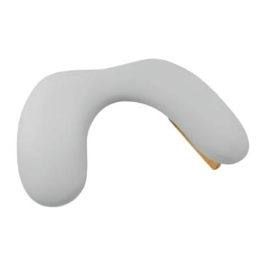 Imagem de FashionCha Almofada para Apoio de Braço E Unhas, Almofada para Apoio de Mãos, Base de Madeira, Suporte de Esponja Embutido, Almofada para Arte em Unhas, Almofada, Cinza