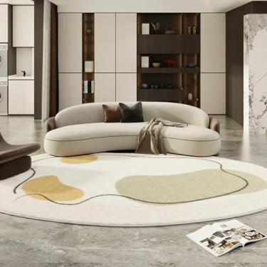 Imagem de Tapetes de formas irregulares para sala de estar, tapete macio e fofo, estilo creme, decoração de quarto, tapete de pelúcia grosso para vestiário (200x250 cm/E)