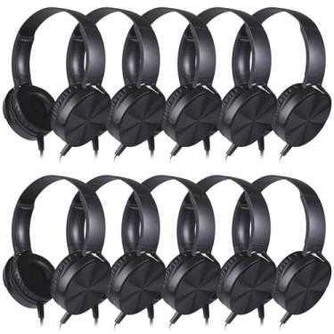 Imagem de XOSDA Pacote com 10 fones de ouvido de sala de aula a granel, fones de ouvido escolares duráveis com fio para estudantes, crianças, crianças, adolescentes, meninos e adultos (LS450, 10 preto)