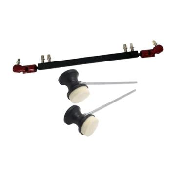 Imagem de Kokiya Eixo de transmissão do pedal de bumbo duplo, haste de ligação, substituição do conector de ligação pedal de bumbo, Eixo Preto Vermelho